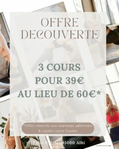 OFFRE DECOUVERTE - ANNUELLE -YOGA - STUDIO - ALBI