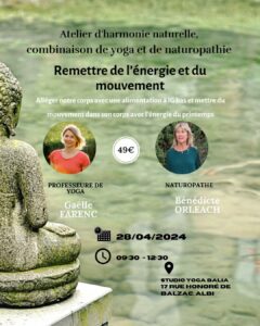 yoga- naturopathie- NRJ- mouvement -printemps - atelier - hatha yoga