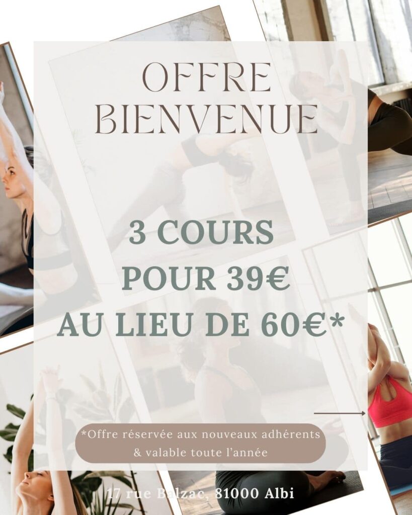 offre bienvenue- 3 cours pour découvrir le yoga au studio